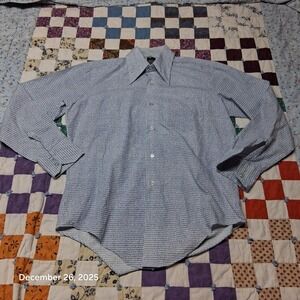 Vintage Mira Press Permanent Press Button Down Shirt Size 15 1/2 - 33 Blue